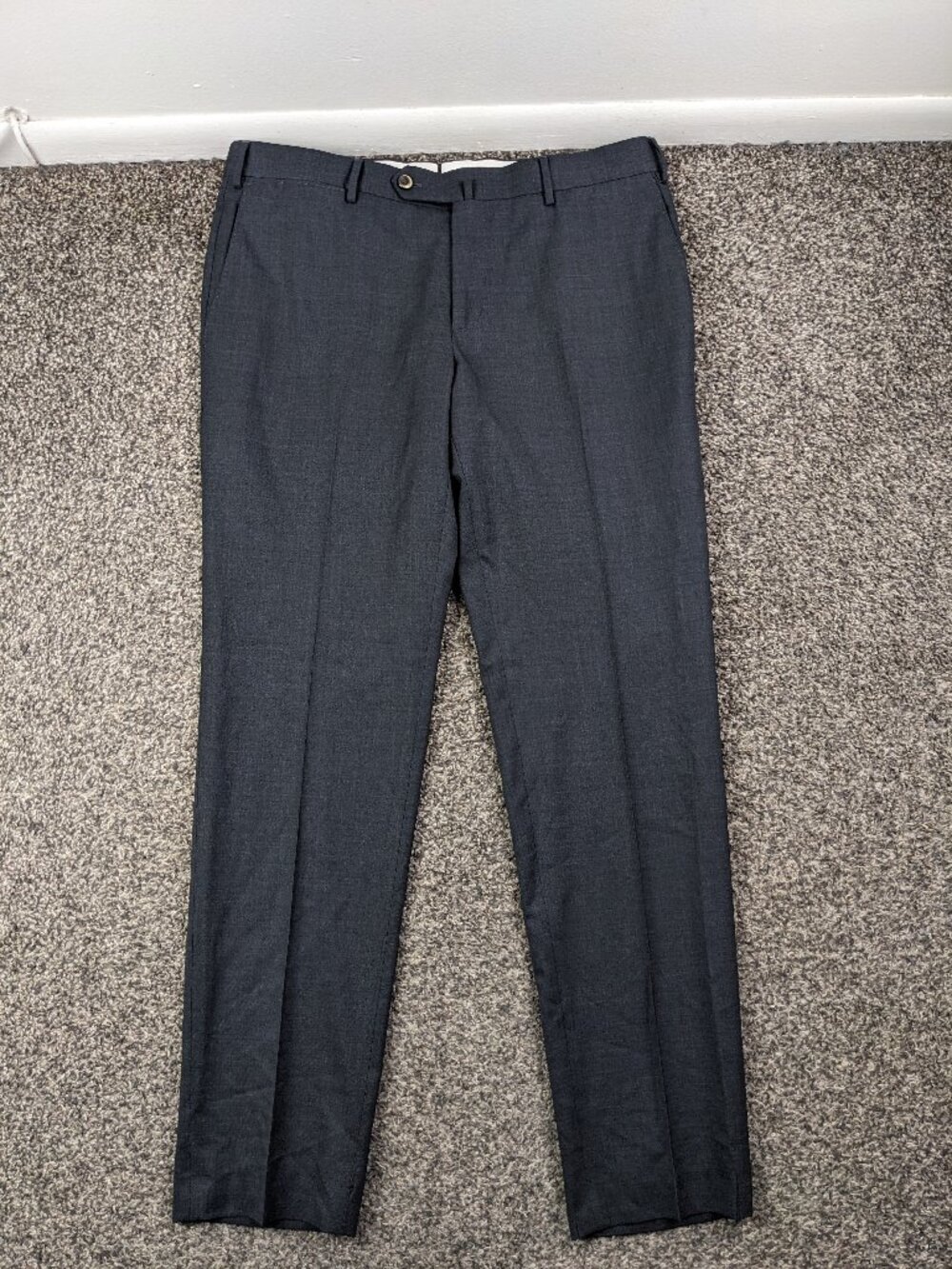 PT Torino Dress Pants Super 160s Wool Flat Front Gray 34x31 Slim Fit